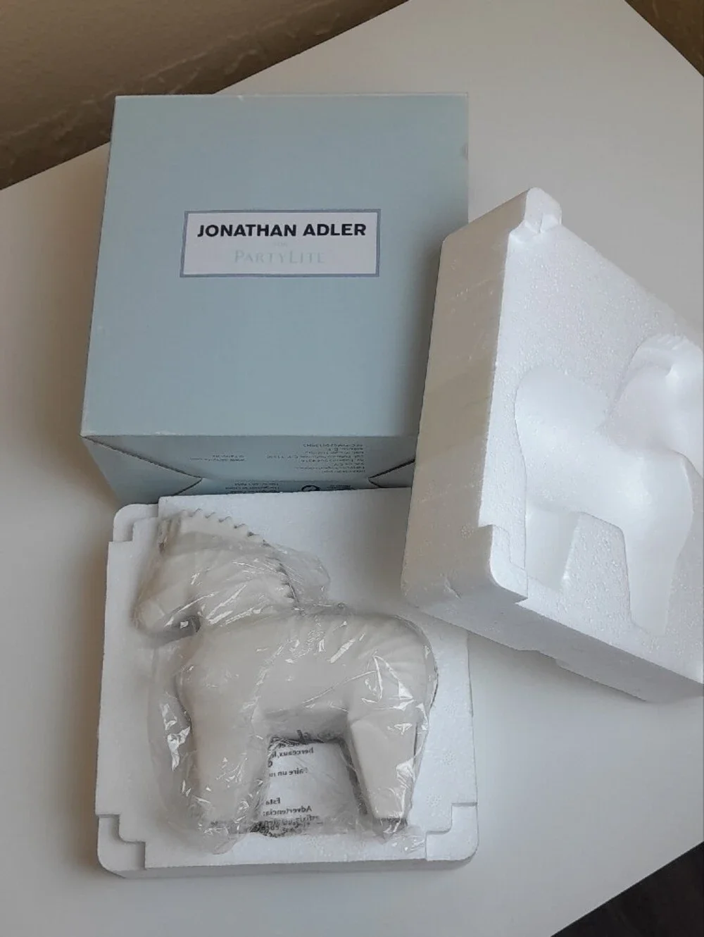 Jonathan Adler Party Lite White Ceramic Zebra Tealight  Holder